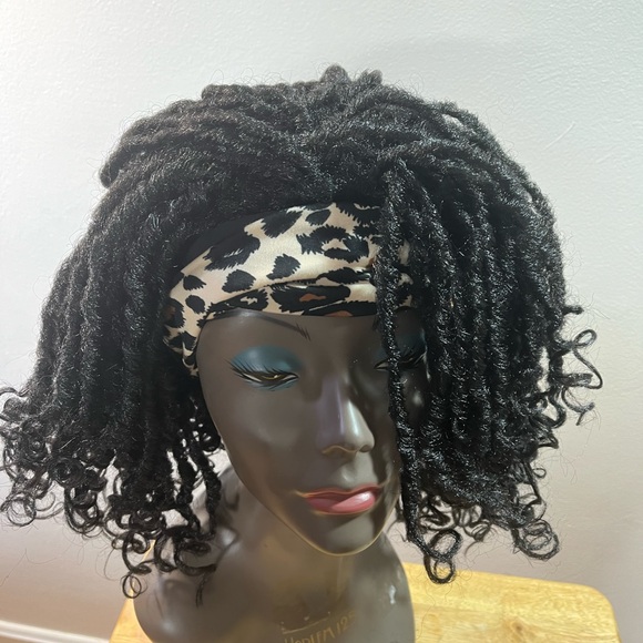 Wigner Short Dreadlock Headband Wig.  Color: 1B - Picture 1 of 11